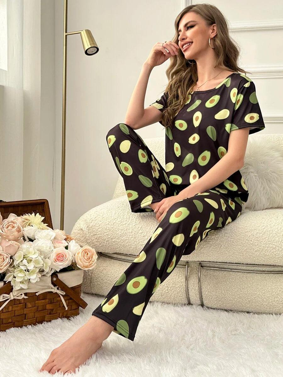 Women Printed T.Shirt & Pyjama Co-Ord Set - Young Trendz