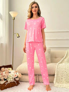 Women Printed T.Shirt & Pyjama Co-Ord Set - Young Trendz