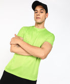 Mens Round Neck Half Sleeve Polyster Dry-Fit Sports Combo Solid T.shirts (Pack Of 3) - Young Trendz