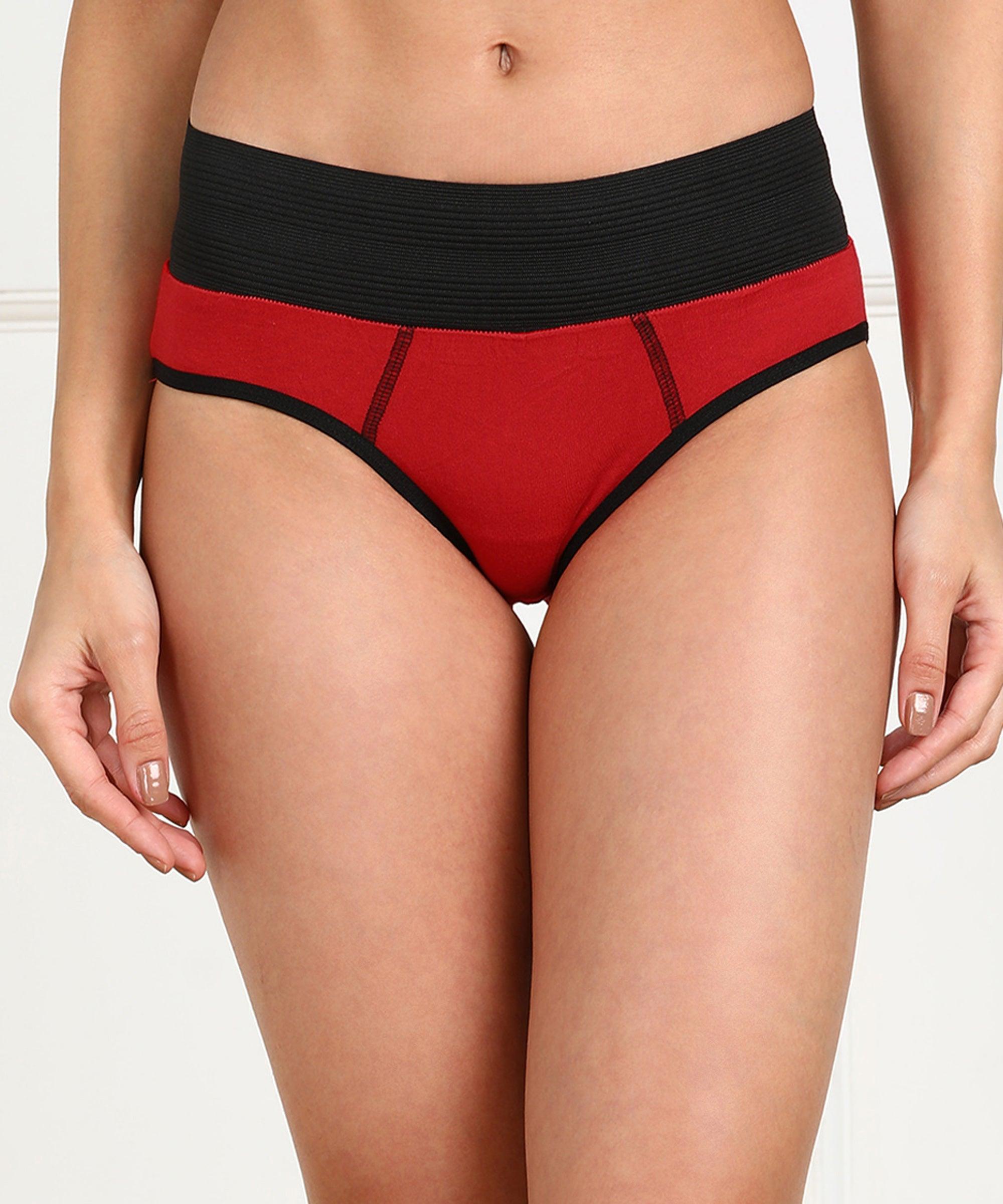 Young Trendz Women High Waist Hipster Red Panty - Organic Cotton - Young Trendz