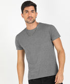 Young Trendz Men Halfsleeve Solid Tshirt (Andra Melange) - Young Trendz