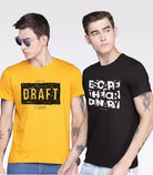 Young Trendz Mens Printed Halfsleeve Tshirt (BLACK,YELLOW) - Young Trendz