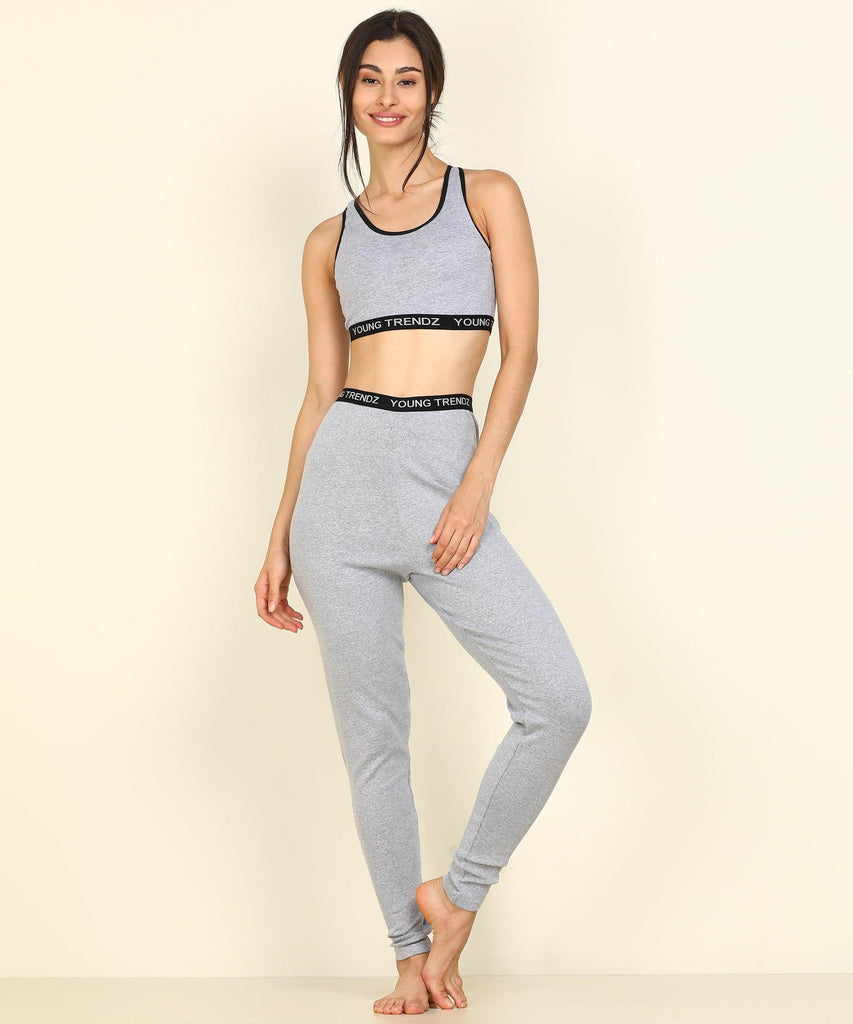 Young Trendz Womens Active Co-Ord Set (Grey) - Young Trendz