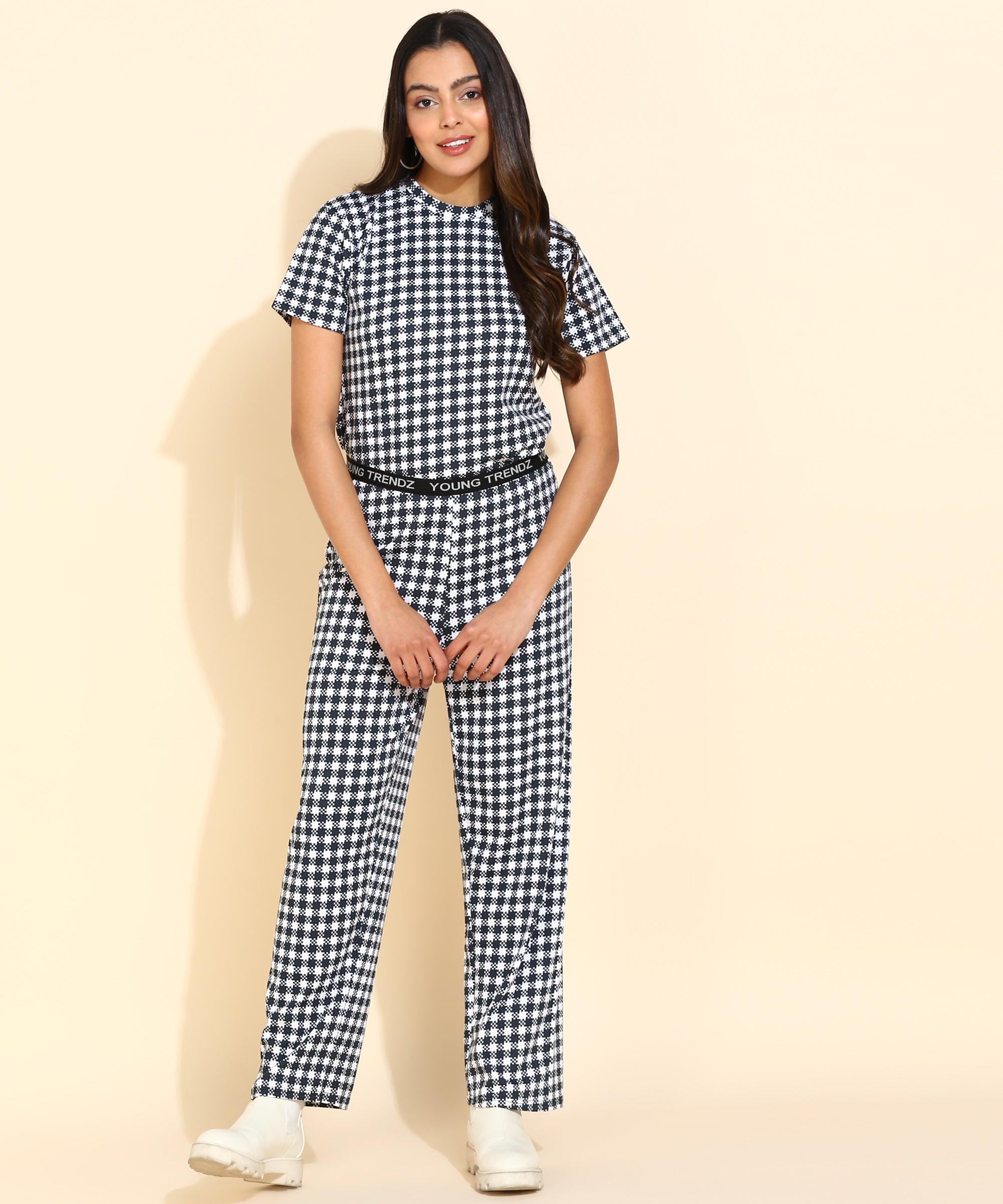 Women Printed T.Shirt & Pyjama Co-Ord Set - Young Trendz