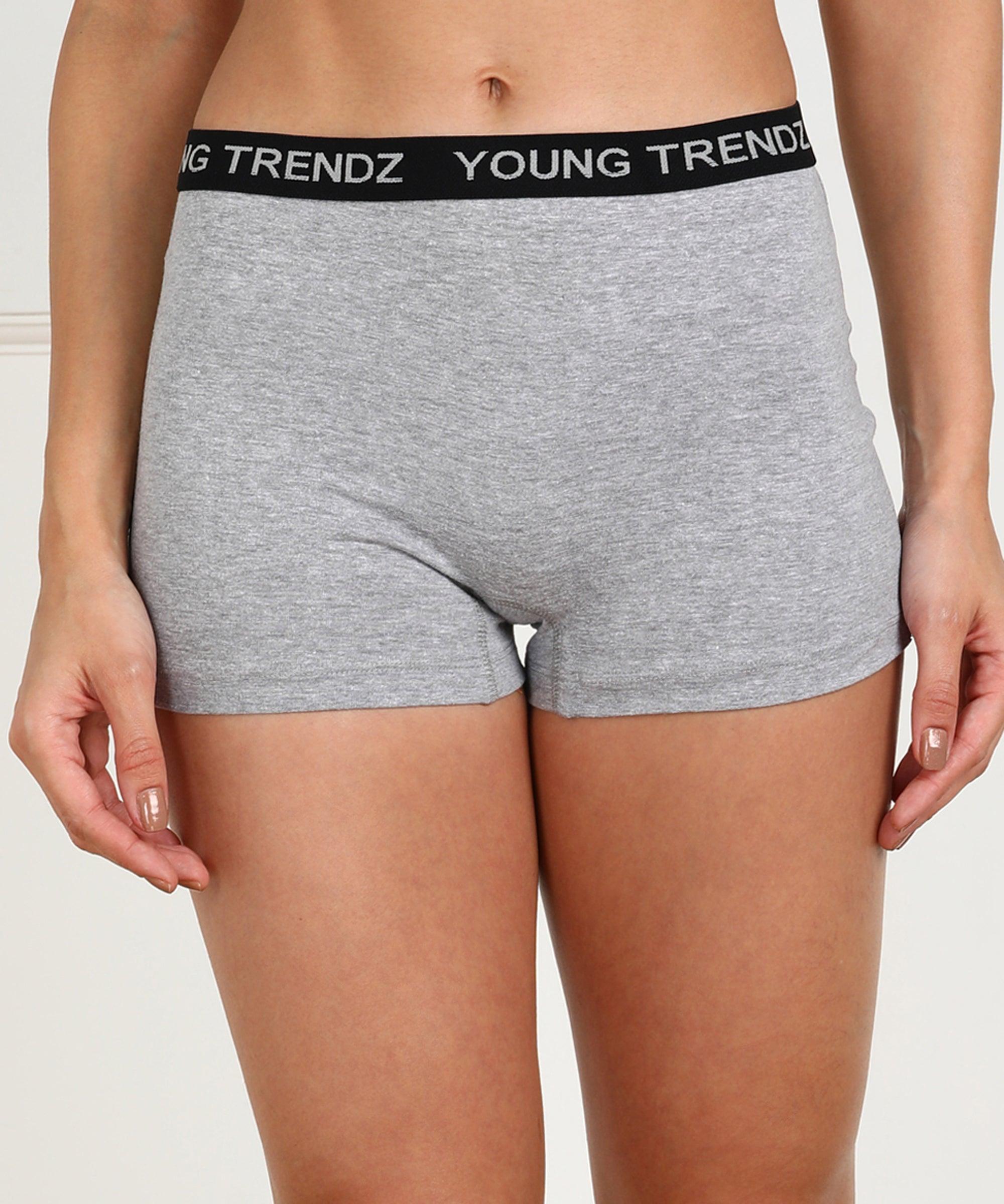 Womens YT Elastic Combo Boyshorts - Young Trendz