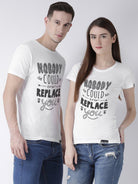 Nobody Printed White Color Couple Tshirts - Young Trendz