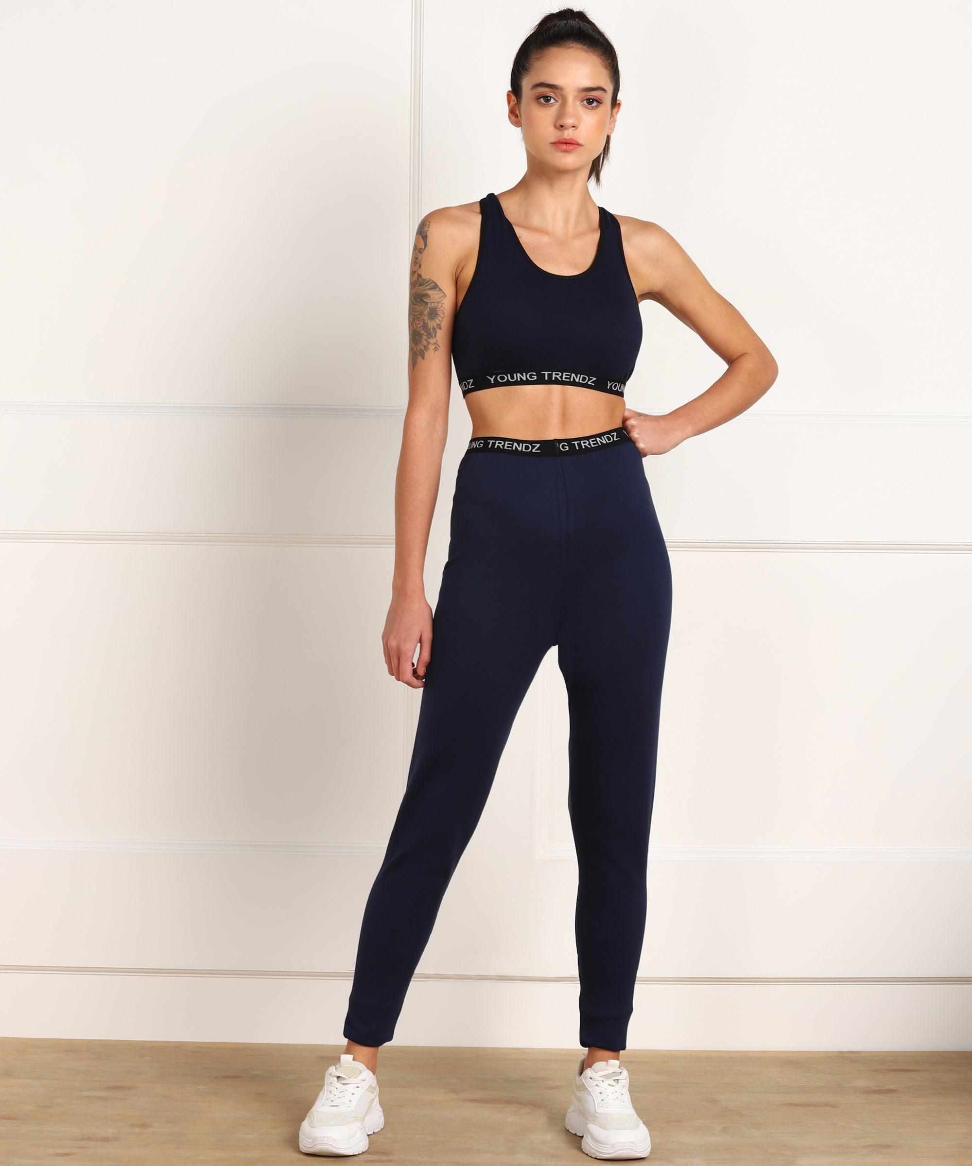 Young Trendz Womens Active Co-Ord Set (Navy) - Young Trendz