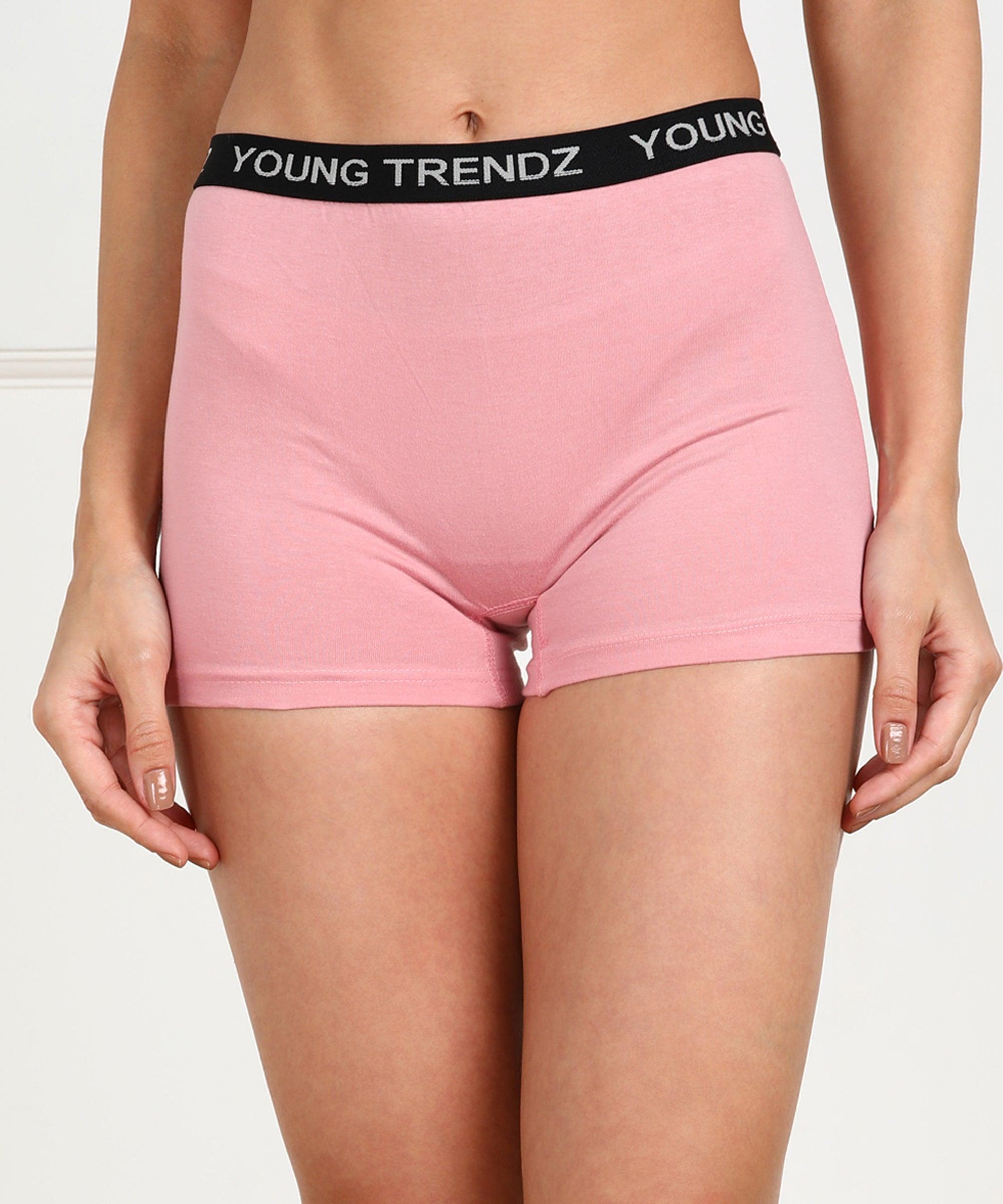 Womens YT Elastic Combo Boyshorts - Young Trendz