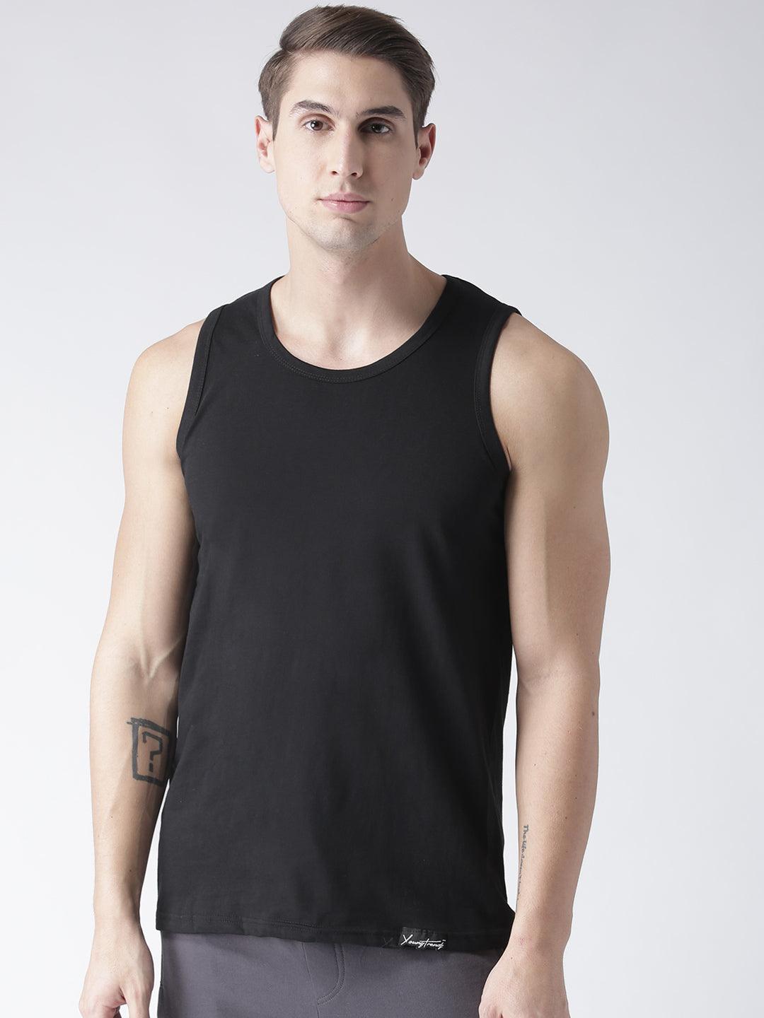 Mens Plain Sleeveless Combo Tshirt - Young Trendz