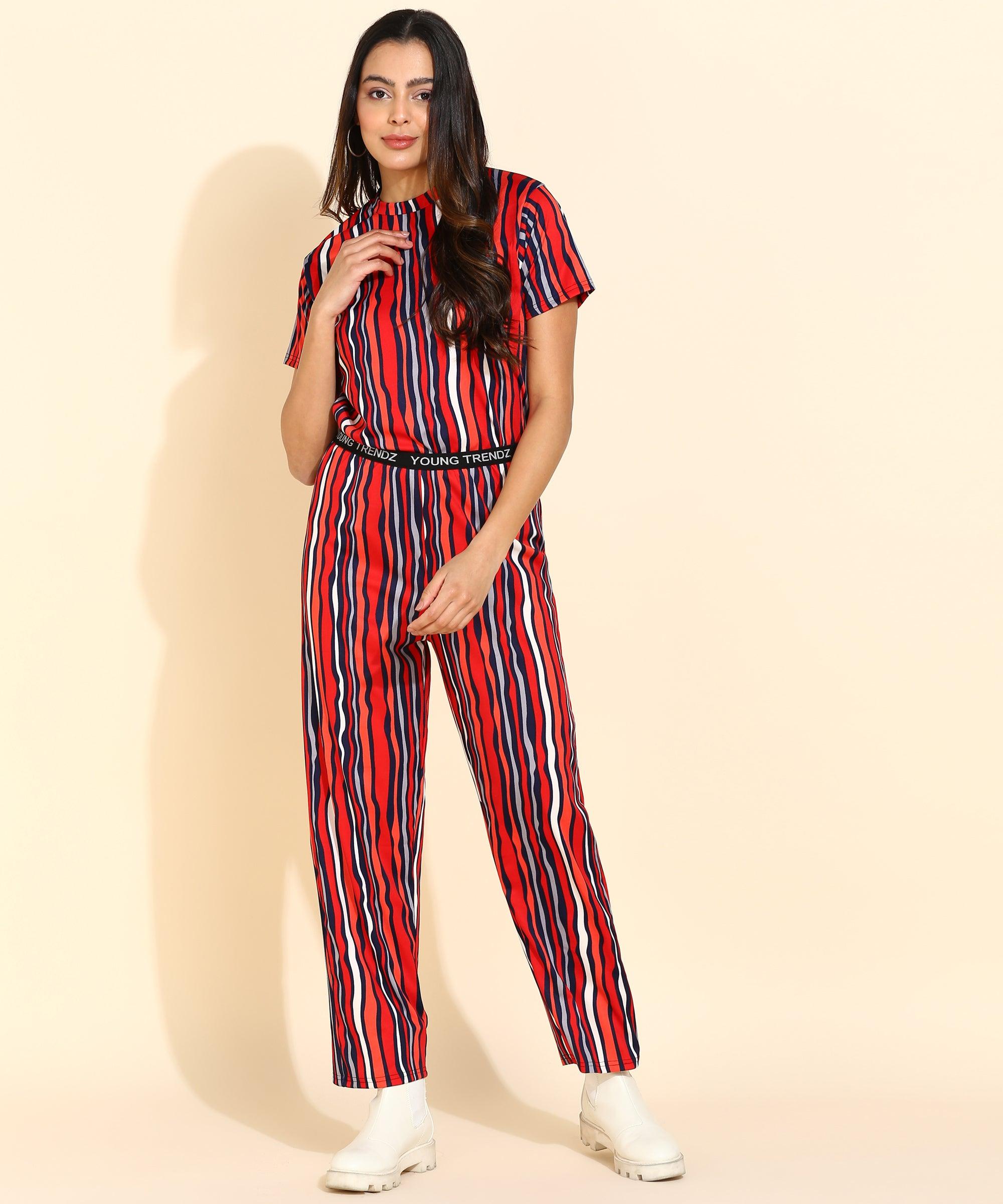 Women Printed T.Shirt & Pyjama Co-Ord Set - Young Trendz