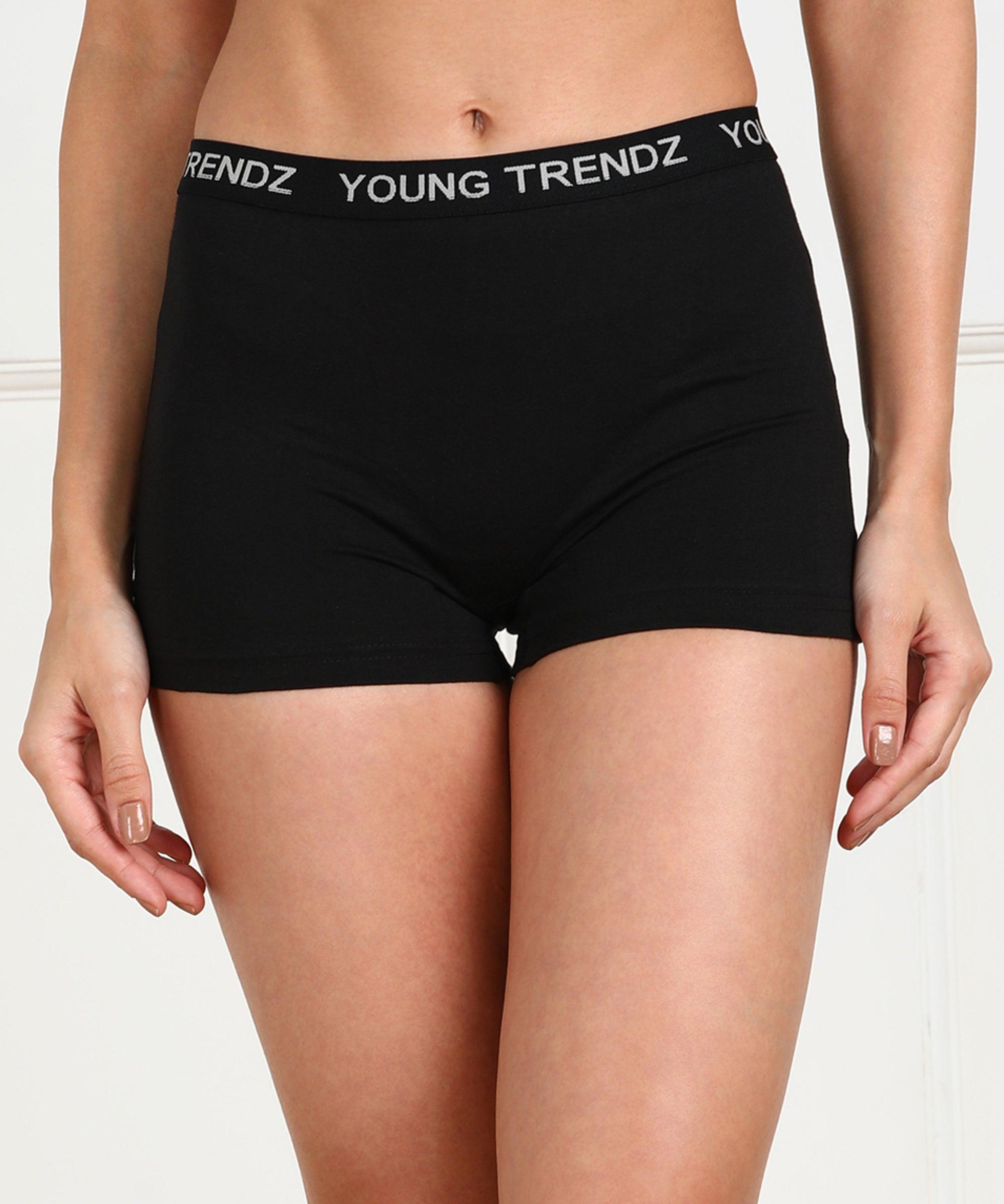 Womens YT Elastic Combo Boyshorts - Young Trendz