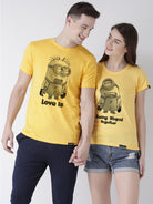 Minions Printed Yellow Color Couple Tshirts - Young Trendz