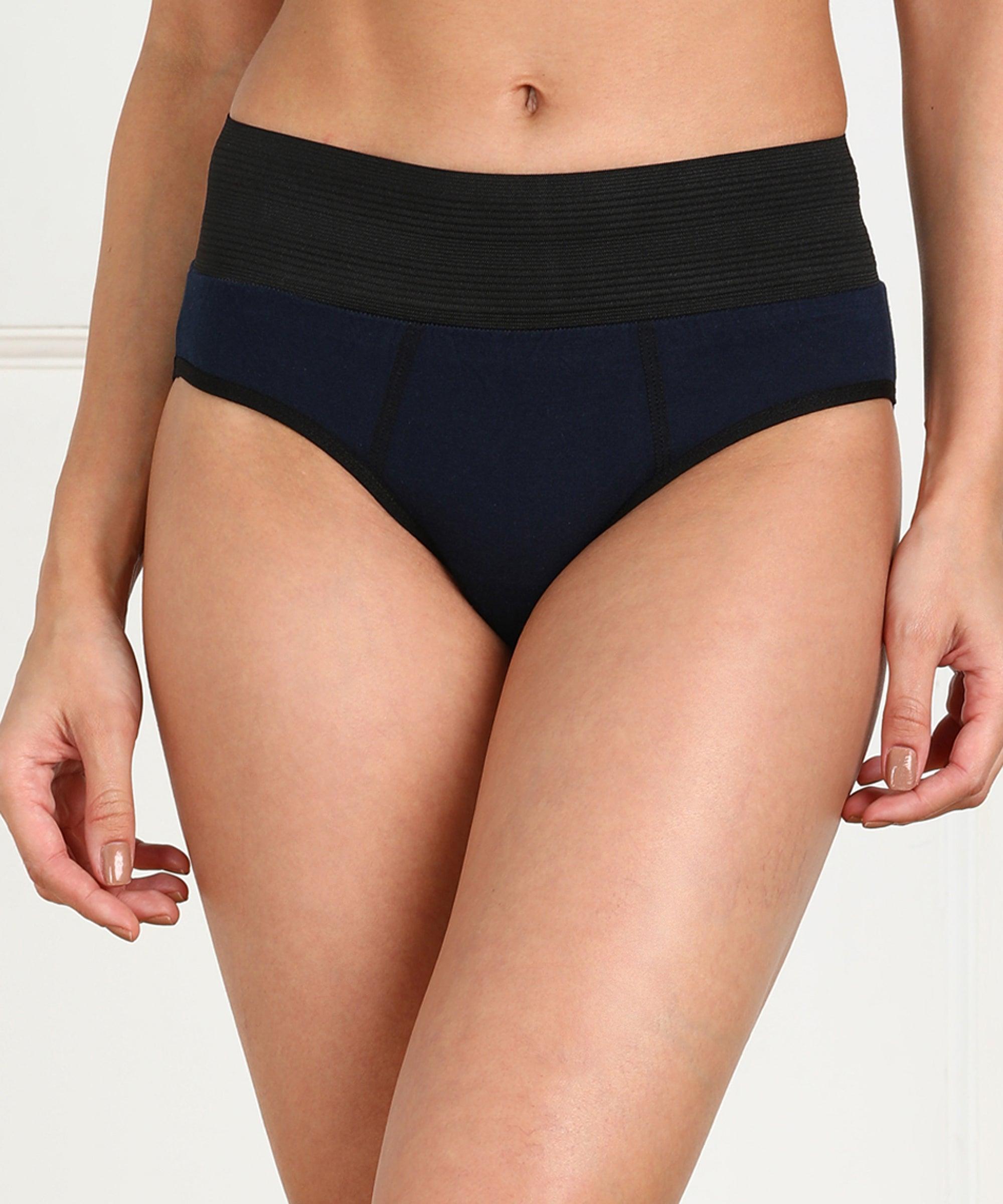 Young Trendz Women High Waist Hipster Navy Panty - Organic Cotton - Young Trendz