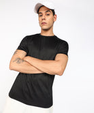 Mens Dry-Fit Sports T.shirt (Black) - Young Trendz