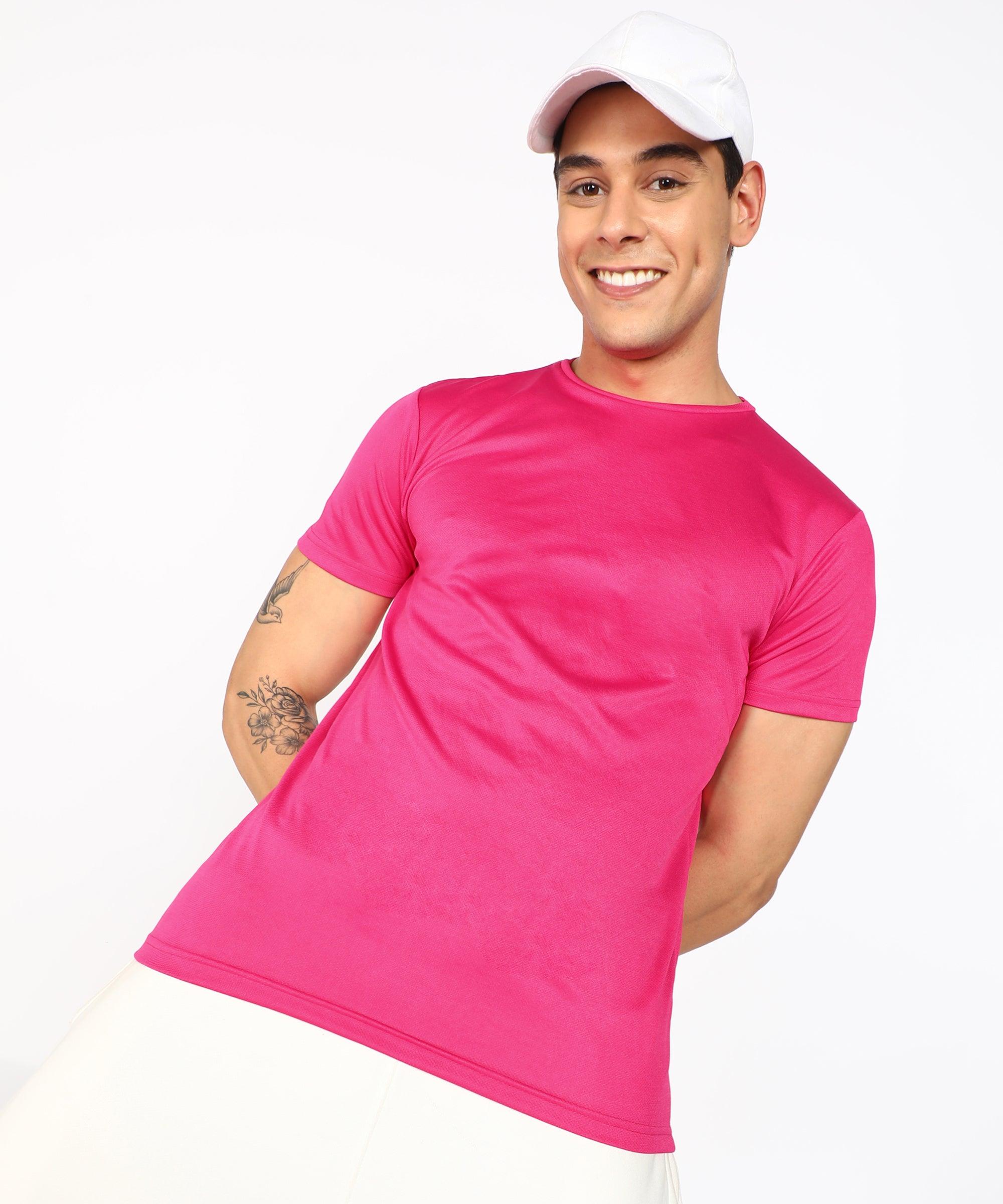 Mens Dry-Fit Sports T.shirt (Pink) - Young Trendz