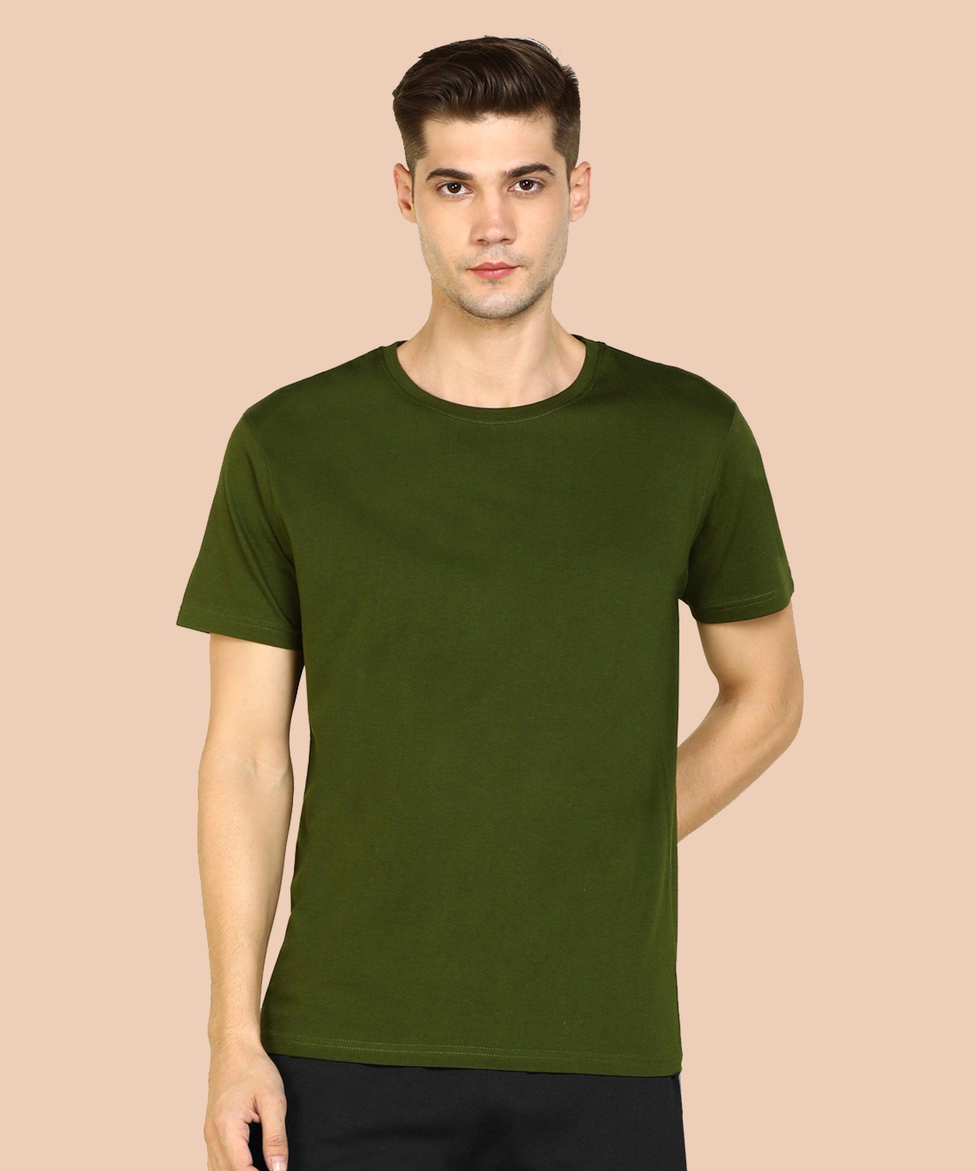 Men Half sleeve Solid Tshirt - Young Trendz