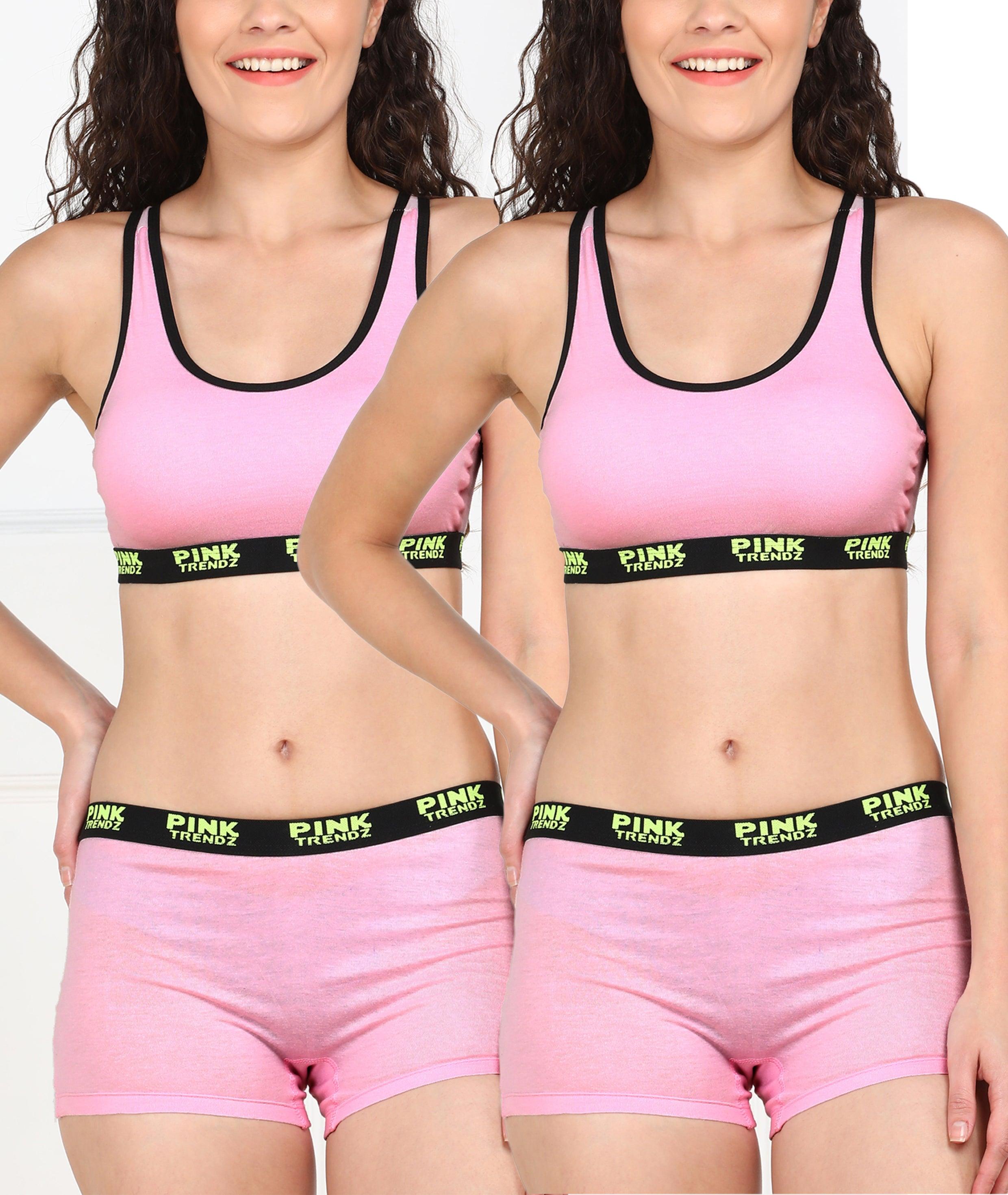 Womens Pink Trendz Combo Lingerie Set - Young Trendz