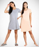 Girls Plain Half sleeve Combo Night Dress - Young Trendz