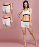 Womens FLIXCHILL Boys Shorts 2Combo (White Melange) - Young Trendz