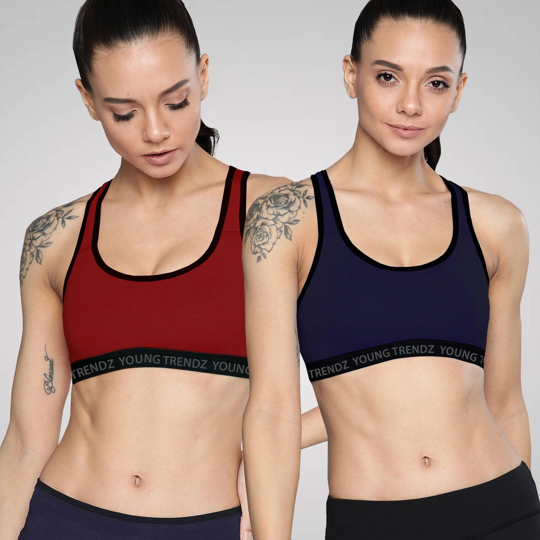 Women Non Padded Combo Sports Bra - Young Trendz