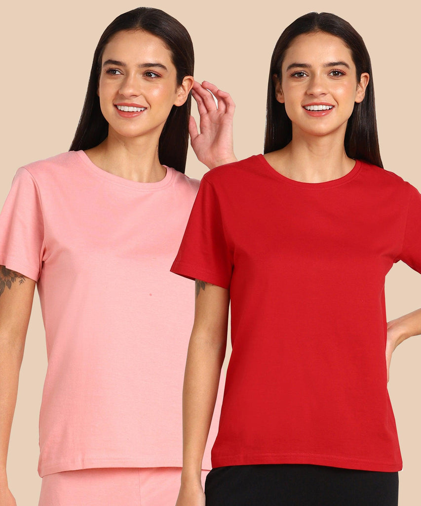 Womens Regular Fit Combo Solid Tshirt - Young Trendz