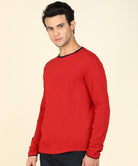 Mens Contrast Crew Neck Full Sleeve T-Shirts - Young Trendz