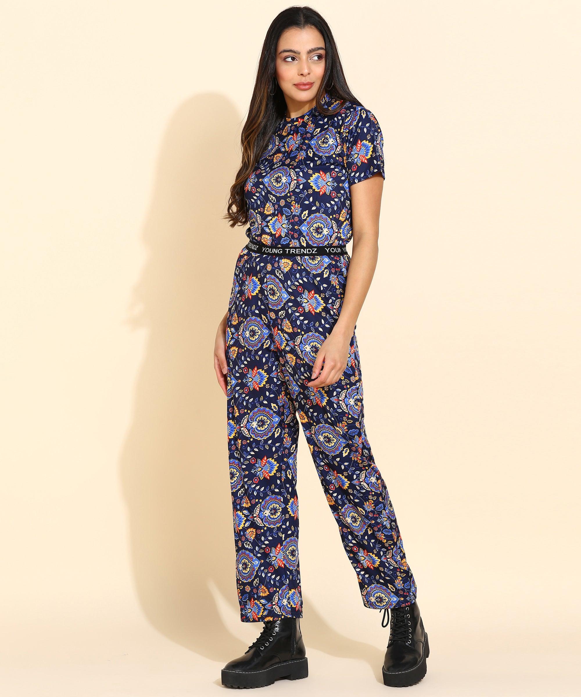 Women Printed T.Shirt & Pyjama Co-Ord Set - Young Trendz