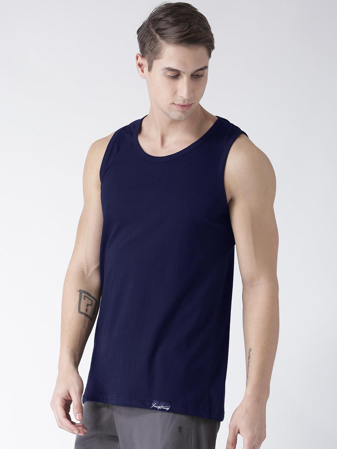 Mens Plain Sleeveless Combo Tshirt - Young Trendz