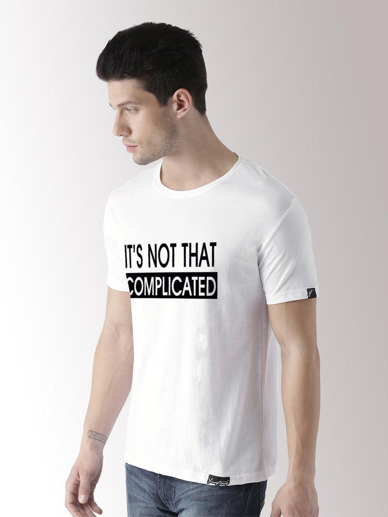 Half Sleeve Complicated Printed White Color Tshirts - Young Trendz