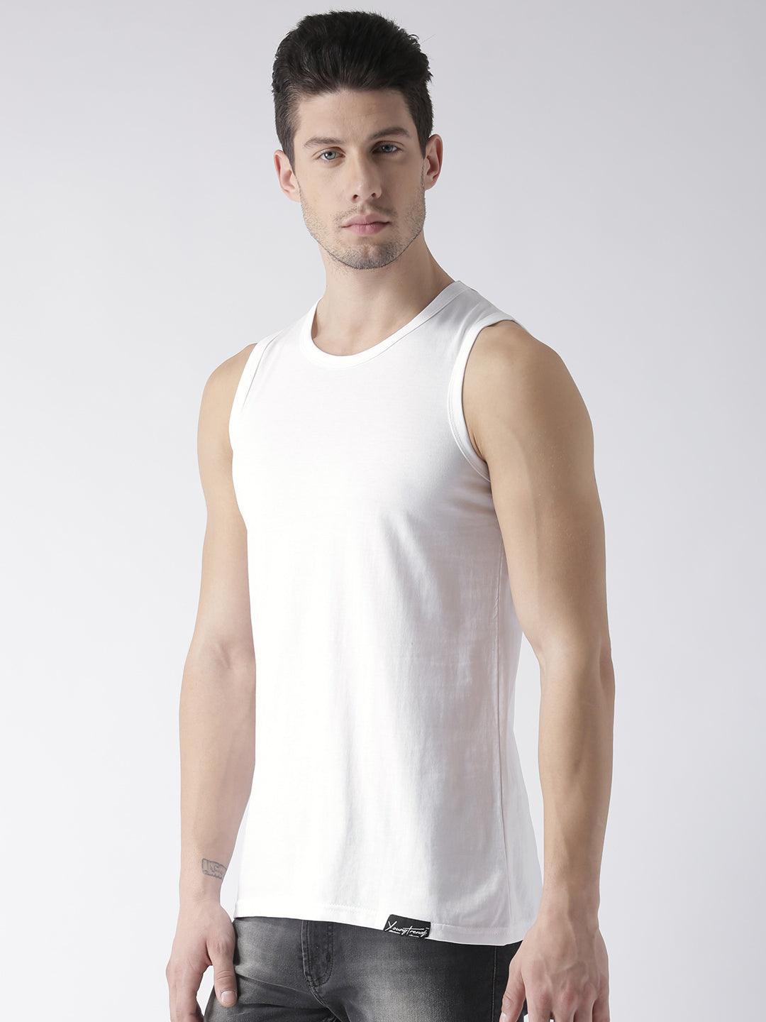 Mens Plain Sleeveless Combo Tshirt - Young Trendz