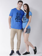 Minions Printed Skyblue Color Couple Tshirts - Young Trendz