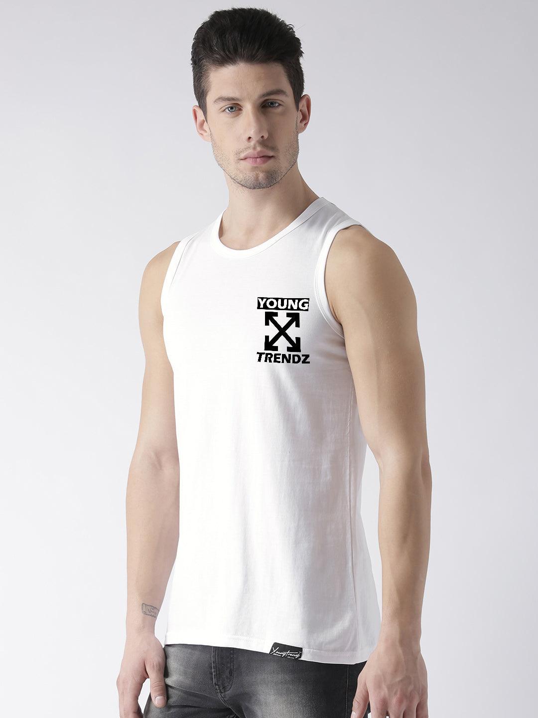 Mens Print Sleeveless Tshirt - Young Trendz