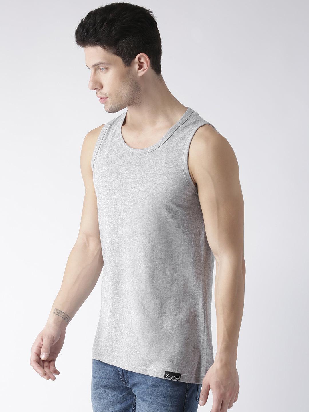 Mens Plain Sleeveless Combo Tshirt - Young Trendz