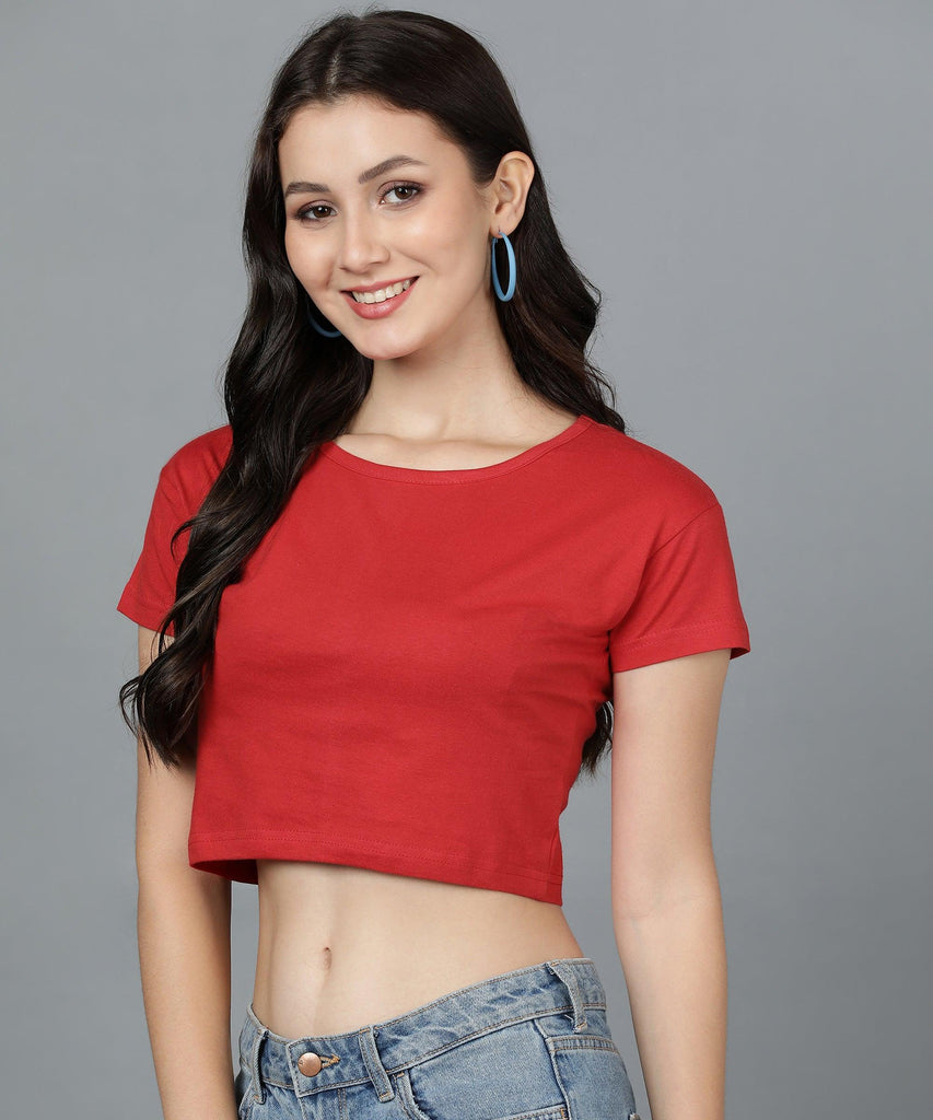 Young trendz Women's Casual Half Sleeve Red Top - Young Trendz