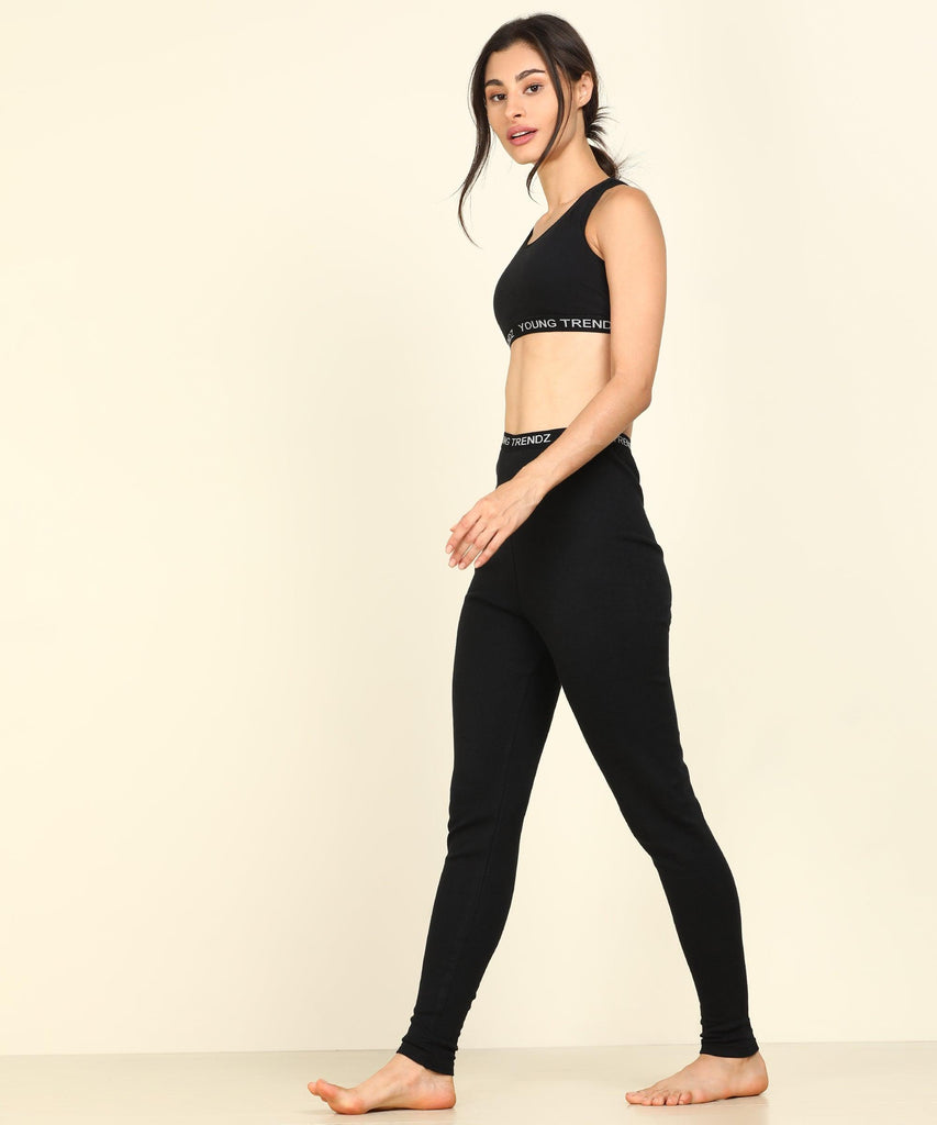 Young Trendz Womens Active Co-Ord Set (Black) - Young Trendz