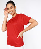 Womens Dry-Fit Sports T.shirt (Red) - Young Trendz