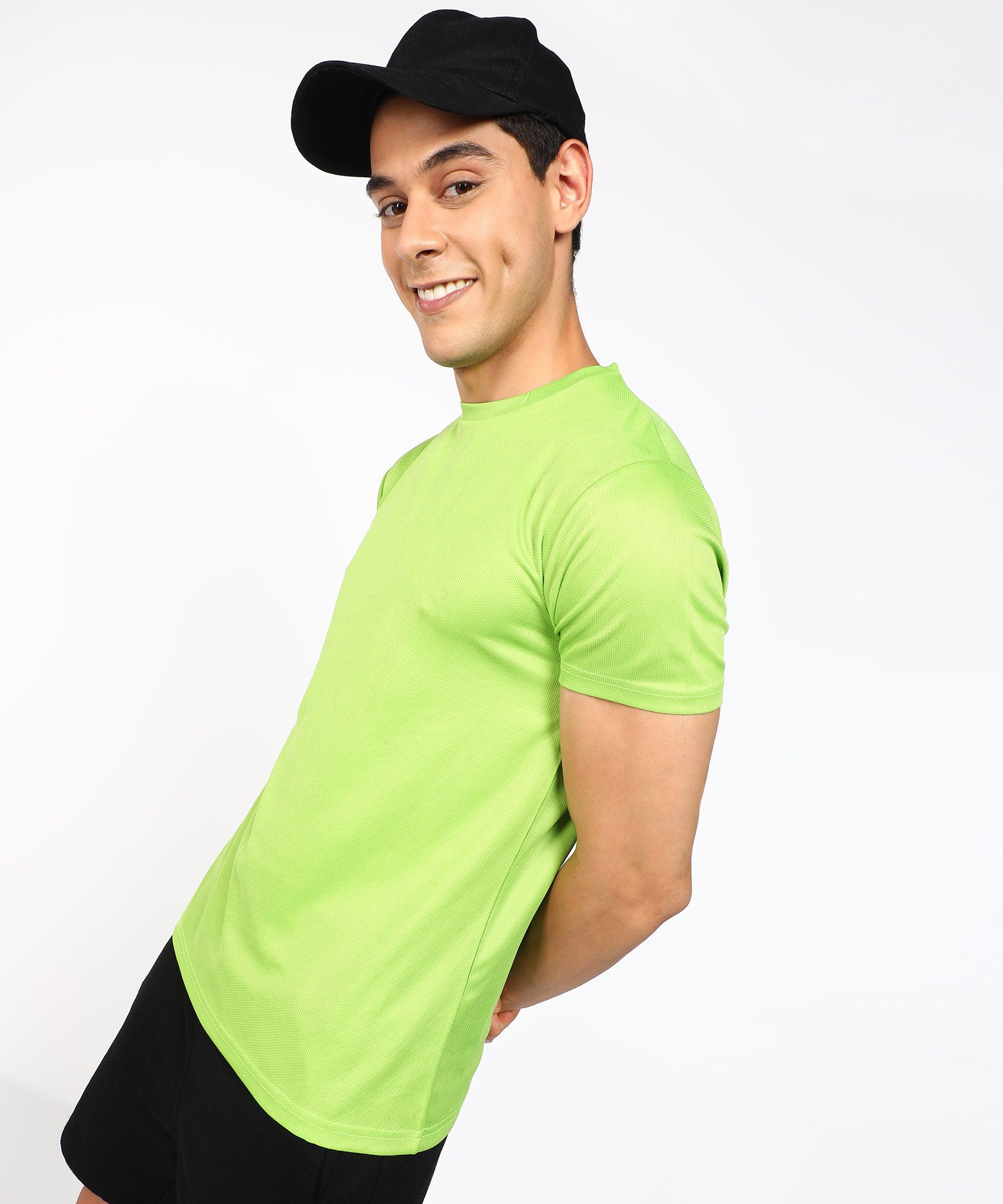 Mens Dry-Fit Sports Combo T.shirt (Green,White,Pink) - Young Trendz