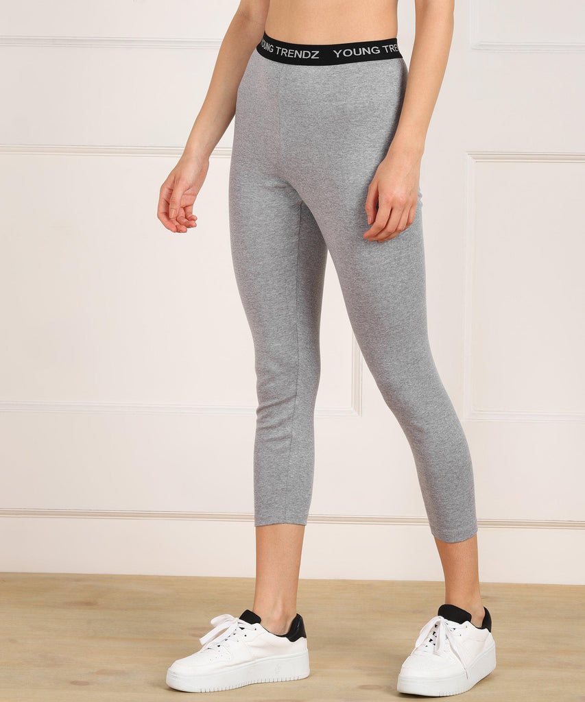 Womens Sports Tights (Grey) - Young Trendz