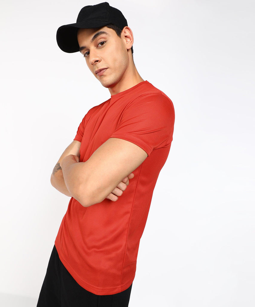 Mens Dry-Fit Sports T.shirt (Red) - Young Trendz