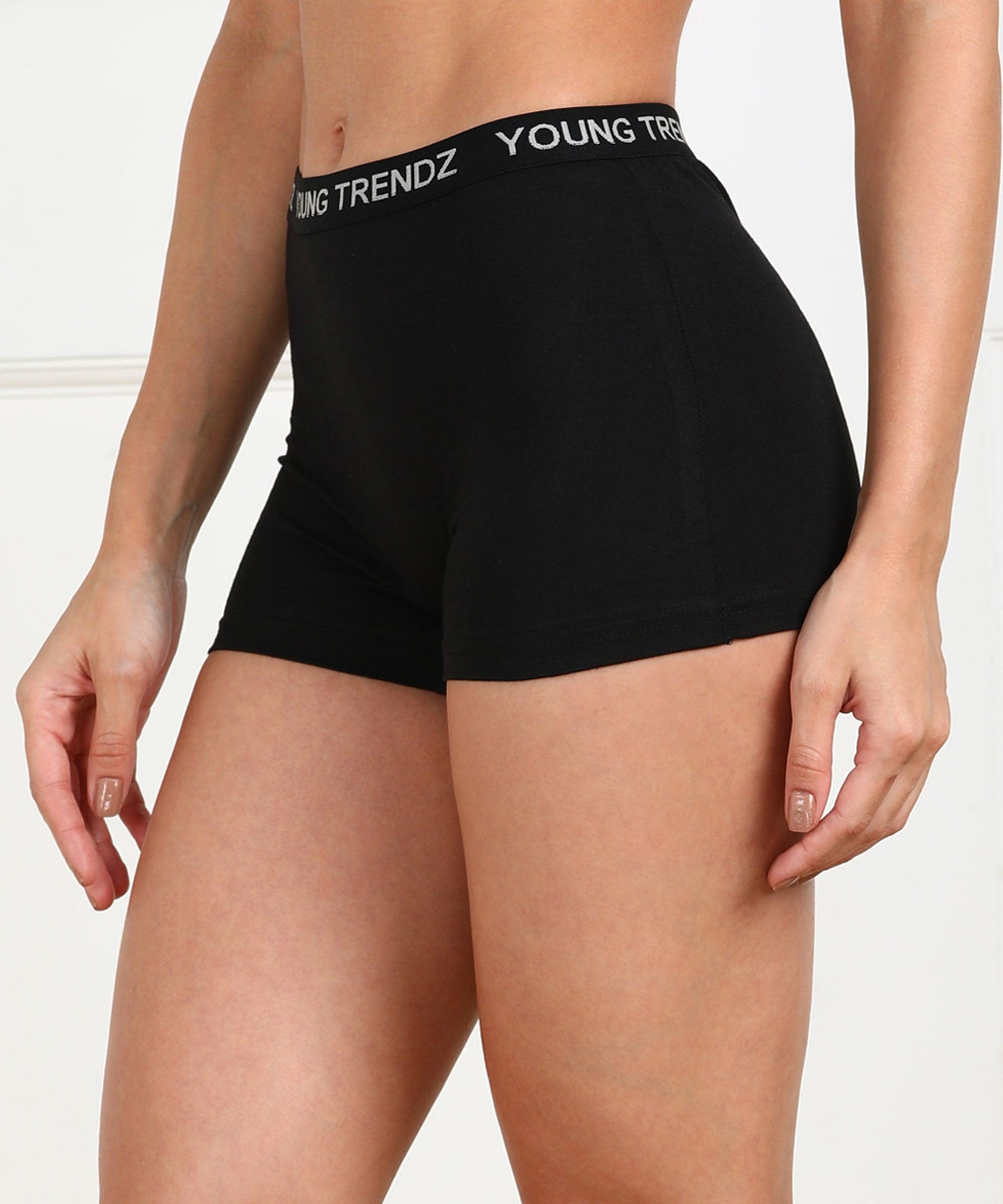 Womens YT Elastic Combo Boyshorts - Young Trendz