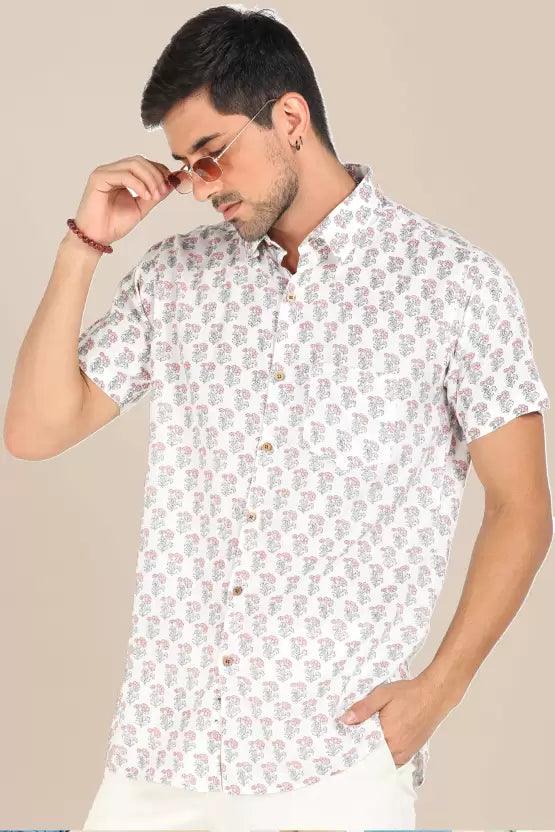 Mens Half Sleeve Casual Printed Shirt - Young Trendz