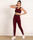 Young Trendz Womens Active Co-Ord Set (Maroon) - Young Trendz