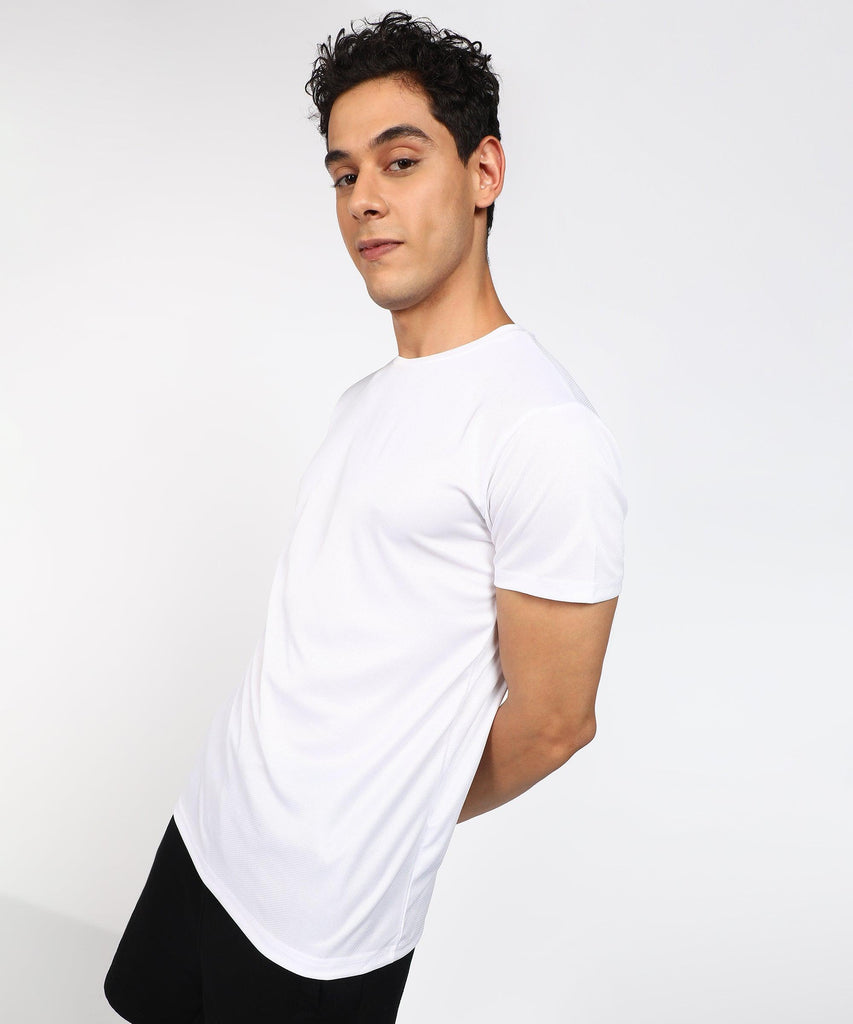 Mens Dry-Fit Sports T.shirt (White) - Young Trendz
