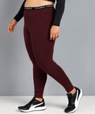 WomenSolid Tights Plus Size (Maroon) - Young Trendz