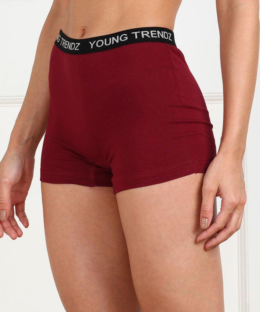Young trendz Girls Boy Shorts Maroon Panty - Young Trendz