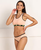 Womens Pink Trendz Sports Bar Bikini Combo lingerie Set - Young Trendz