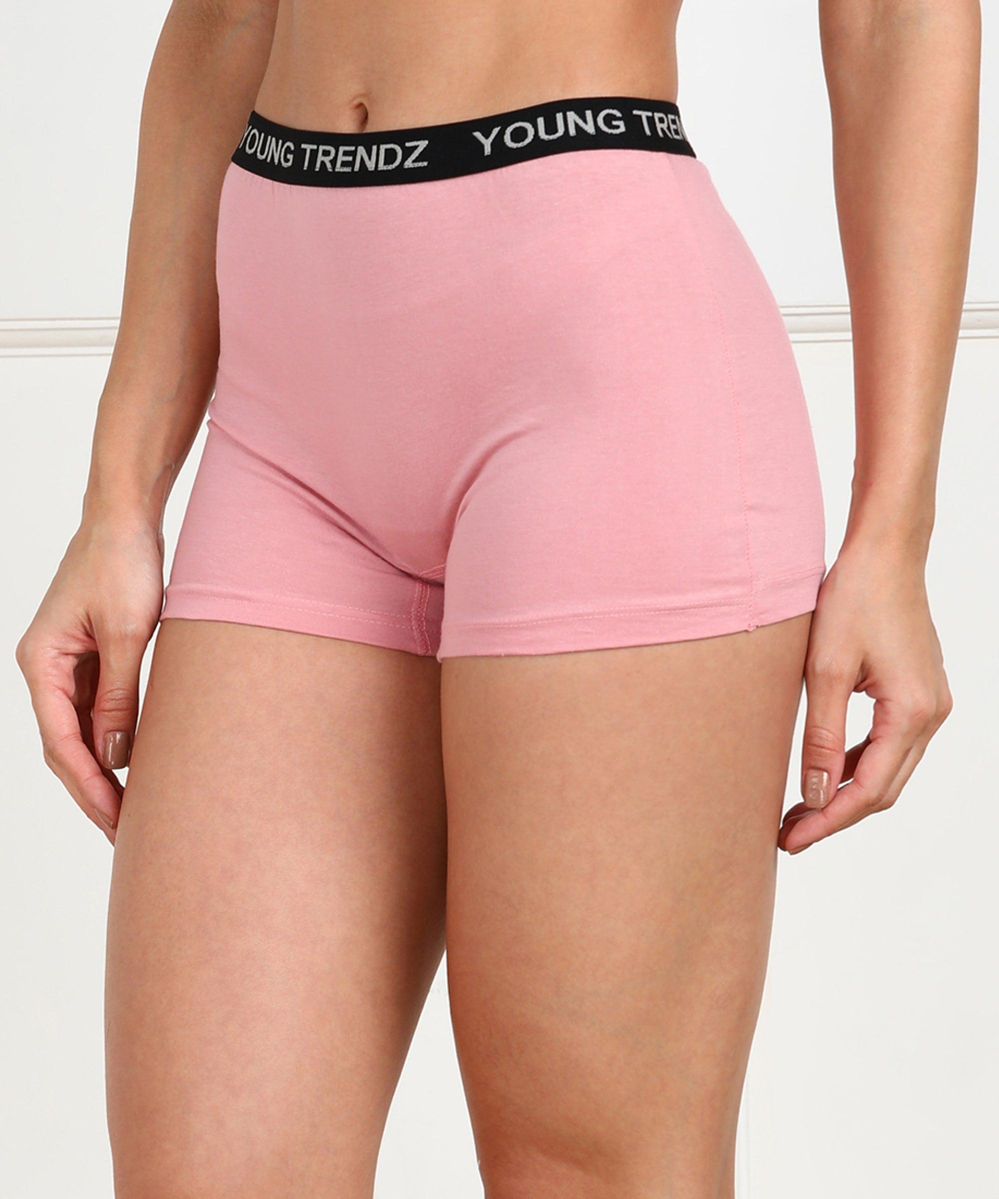 Womens YT Elastic Combo Boyshorts - Young Trendz