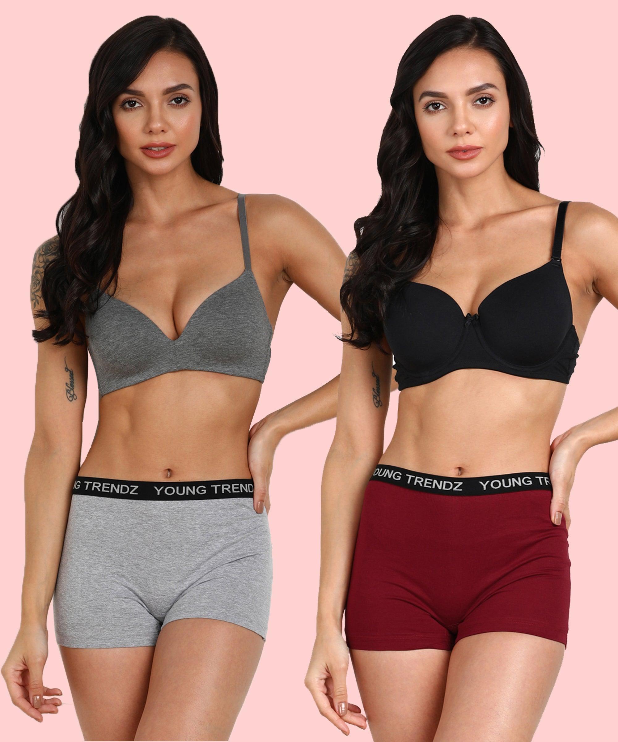 Womens YT Elastic Combo Boyshorts - Young Trendz