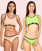 Womens Pink Trendz Sports Bar Bikini Comobo Swim Wear Set - Young Trendz