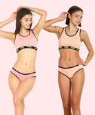 Girls Pink Trendz Sports Bar Bikini Combo lingerie Set(Pack of 2) - Young Trendz